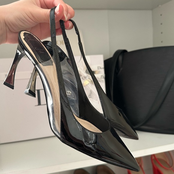 NWOB Dior Clear & Black Patent Leather Slingback - Picture 6 of 16